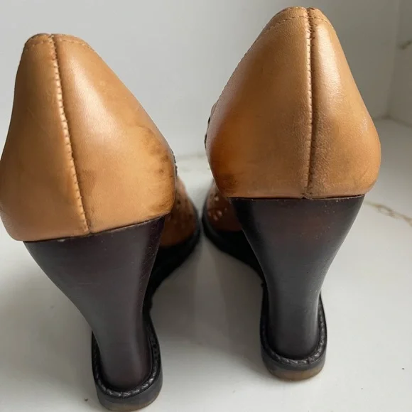 Jocelyn vintage leather Wedge Heels size 9 - Picture 4 of 5
